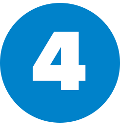 A white number 4 in a blue circle